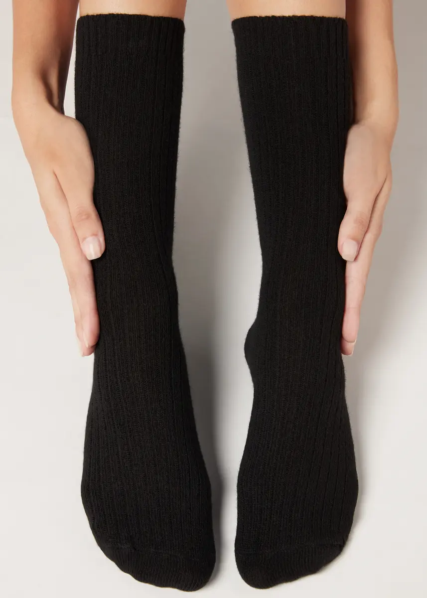 Chaussettes Courtes Côtelées en Laine et Cachemire - Chaussettes basses - Calzedonia