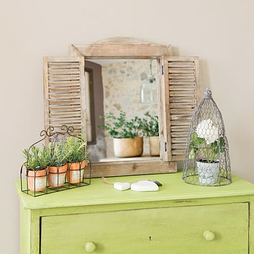 Miroir fenêtre style CHAMPETRE H 52 cm