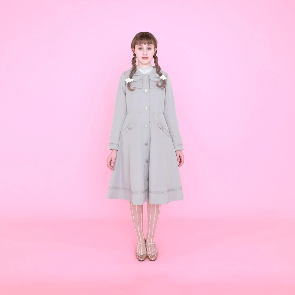 Springリボンカラーコート(Spring Ribbon collar coat)-Emily Temple cute official online shop