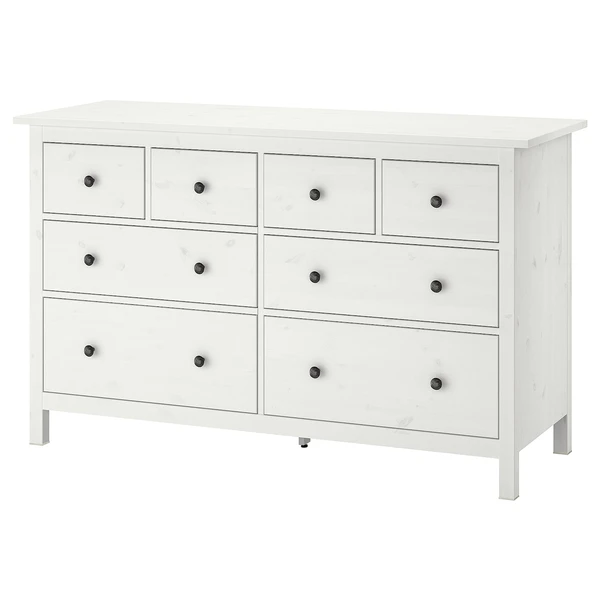 HEMNES Commode 8 tiroirs - teinté blanc 160x96 cm