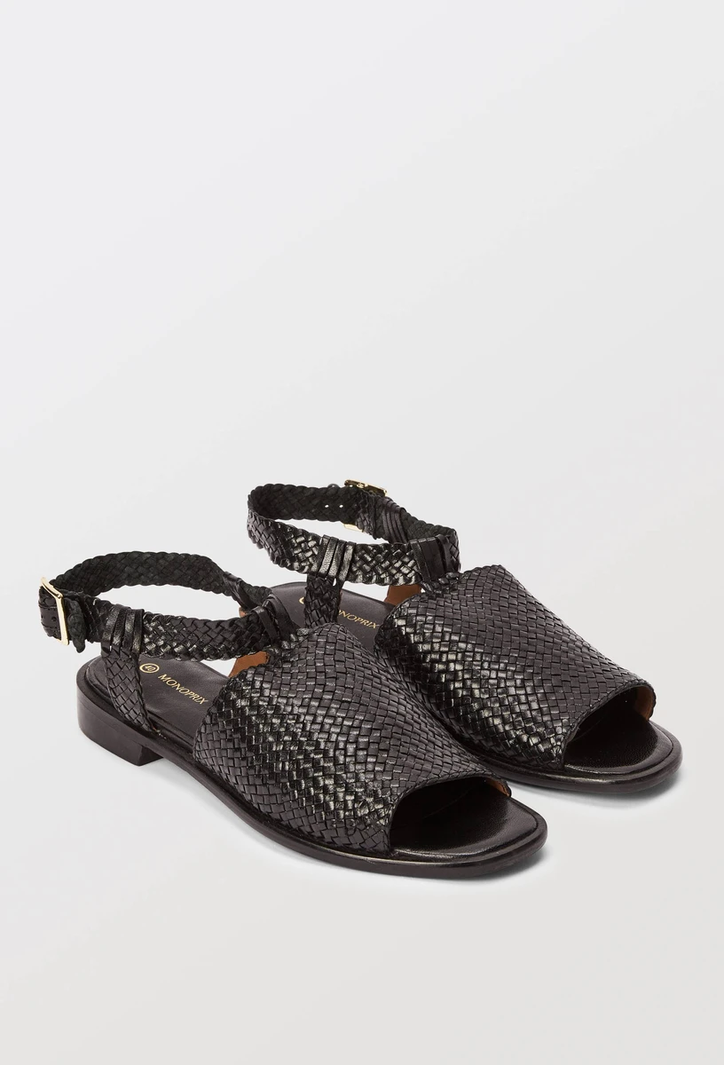 Sandales tressées en cuir