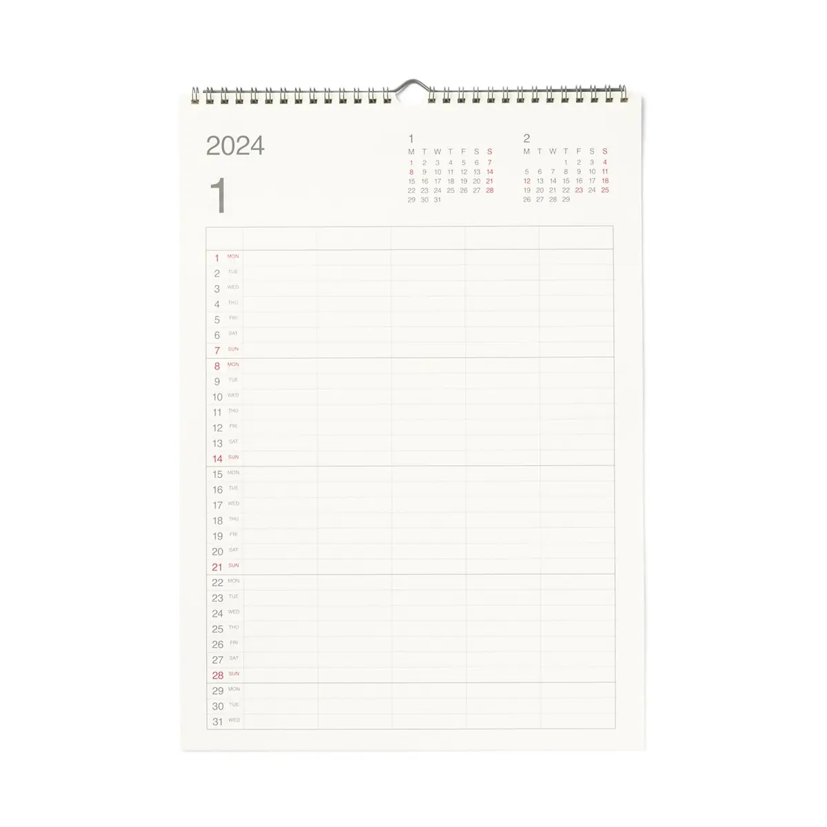 2024 Calendrier Mural | MUJI 