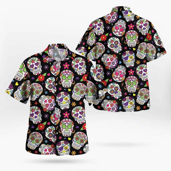 Candy Skull Tropical Hawaiian Shirt For Men - Tropi Hawaiian Shirts