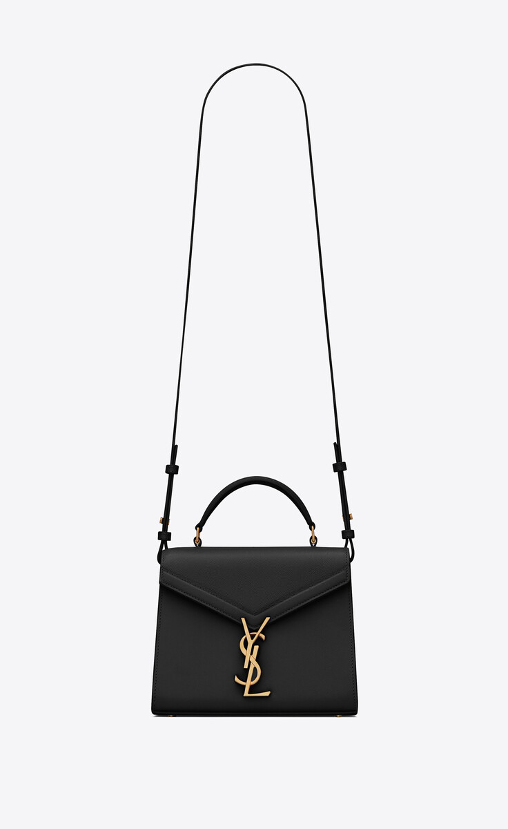 cassandra mini top handle en cuir embossé grain de poudre