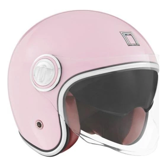 Casque jet femme Nox Premium Heritage rose pastel