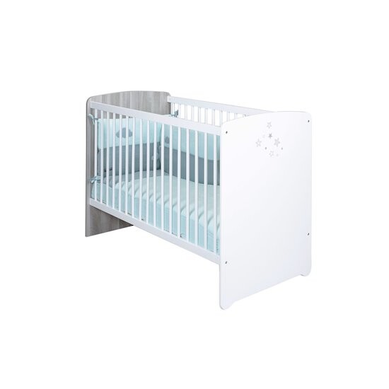 Luna lit 60x120 blanc/gris de Sauthon Baby's Sweet Home, Lits 60x120 non évolutifs : Aubert