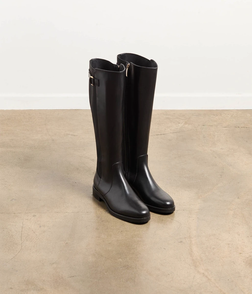 Bottes en cuir noir Lisou