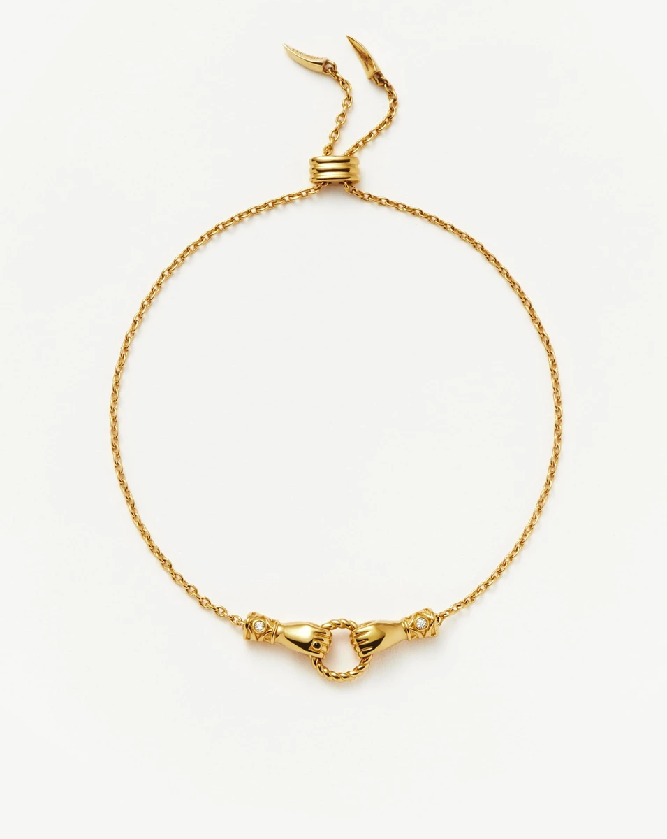 Harris Reed In Good Hands Slider Bracelet | 18ct Gold Plated/Cubic Zirconia