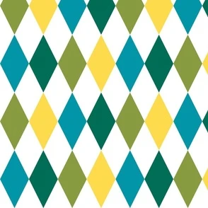 Harmonious Harlequins - lime green, Fabric | Spoonflower