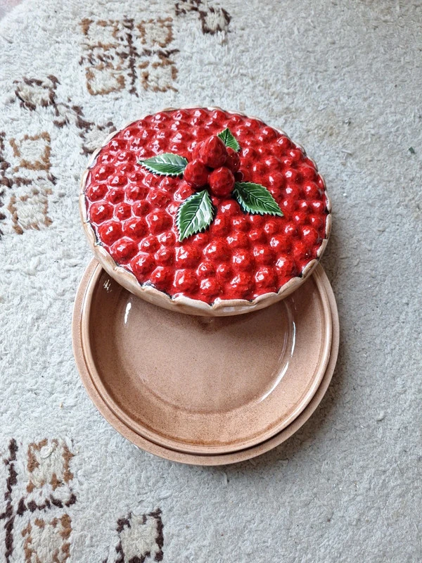 Plat à tarte avec couvercle vintage