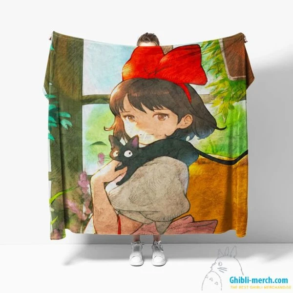 Kiki Blanket Ghibli Fleece Muticolors For Sale (8 Colors) | Ghibli Merch Store