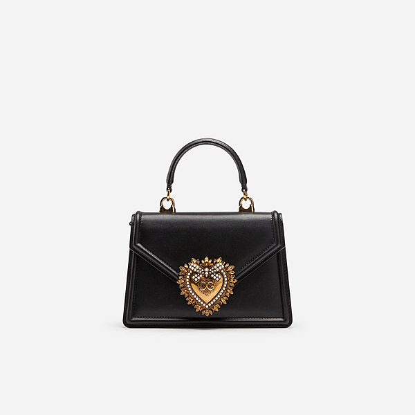 Women's Shoulder and Crossbody Bags | Dolce&Gabbana - SMALL DEVOTION BAG IN PLAIN CALFSKIN