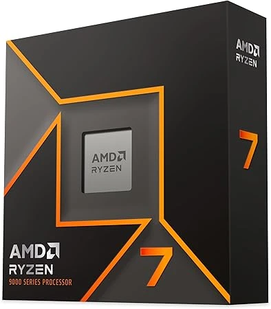 AMD Ryzen 7 9700X Processeur (8 Coeurs/16 Threads), 65W DTP, Socket AM5, Cache 40Mo, jusqu'à 5.5 GHz Fréquence Boost, Pas de Ventilateur