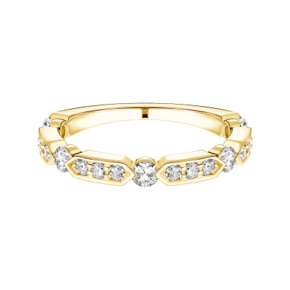 Bague Or jaune Diamant Madeleine L - Gemmyo