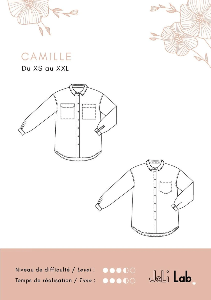 Chemise Camille - Patron Couture PDF ou Pochette
