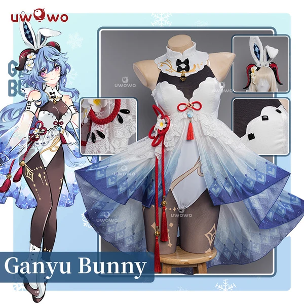 Exclusive Uwowo Genshin Impact Fanart Ganyu Bunny Suit Cute Cosplay Costume