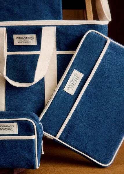 Housse d'ordinateur - Denim - Coton recyclé - Sézane
