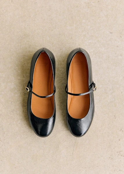 Ballerines Low Méline - Noir Vernis - Cuir bovin vernis - Sézane