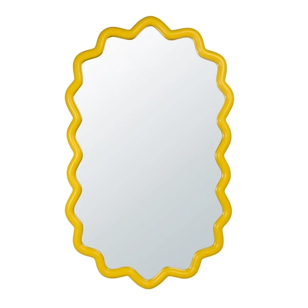 Miroir ondulé jaune 56x92