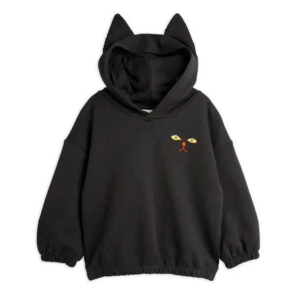 Hoodie Chat Coton Bio | Noir