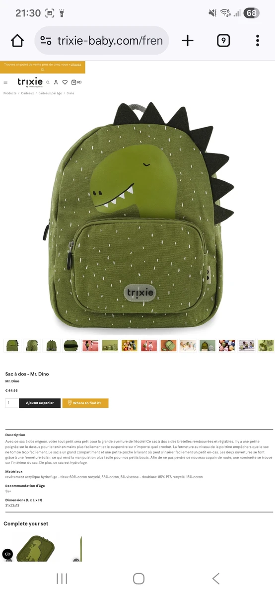 Sac à dos - Mr. Dino