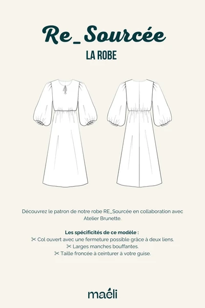 Patron La robe, RE_Sourcée ATELIER BRUNETTE X MAÉLI