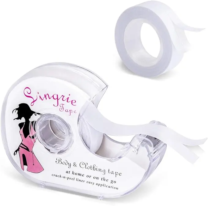 Fashion Body Tape Double Face Ruban Adhésif Corps pour vêtements Robe Secret Bra Tape Avec Distributeur (10 M)