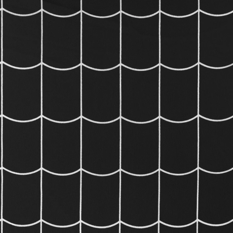 Tissu Toile Fantaisie Imprimée Noir - Tissus des Ursules