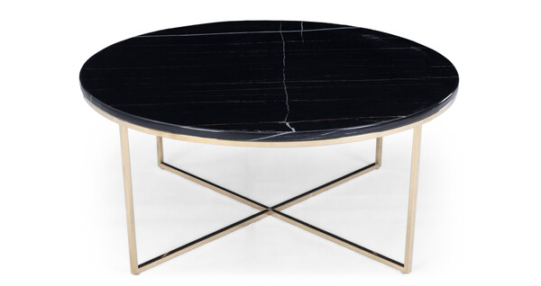 Table basse, intemporel chic - Marbre noir & Laiton - NV GALLERY - GISELLE - NV GALLERY
