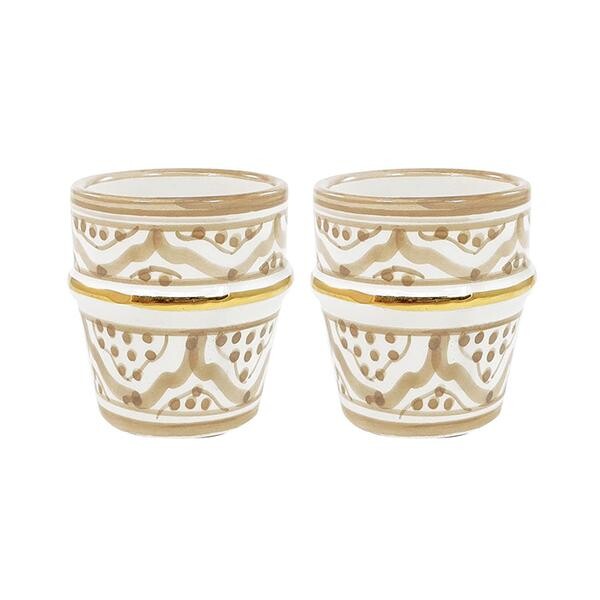 2 TASSES À CAFÉ CÉRAMIQUE GOLD SABLE