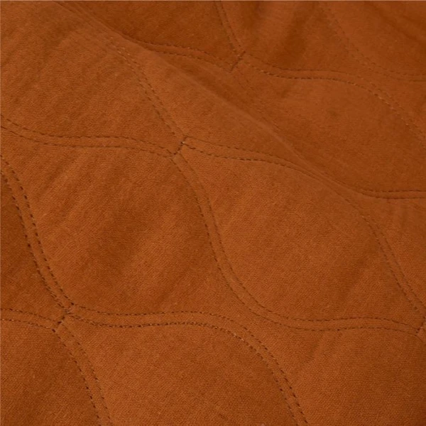 double gaze matelassée orange rouille – tissu double face