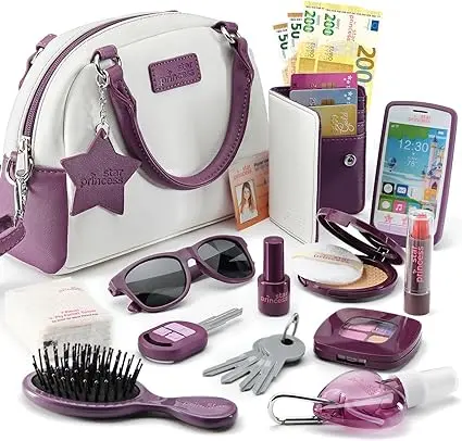 Sac à main pour tout-petits filles avec accessoires - Mon premier sac à main comprend un sac à main, un téléphone, un portefeuille, Trousse de maquillage et jouets de simulation pour enfants