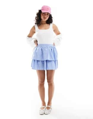 ASOS DESIGN - Mini-jupe à volants en popeline