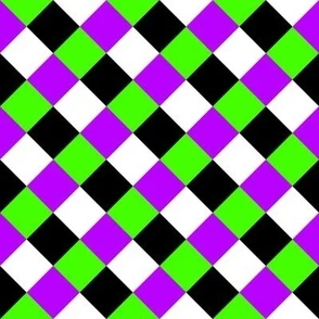 Harley Quinn style purple bright green Fabric | Spoonflower