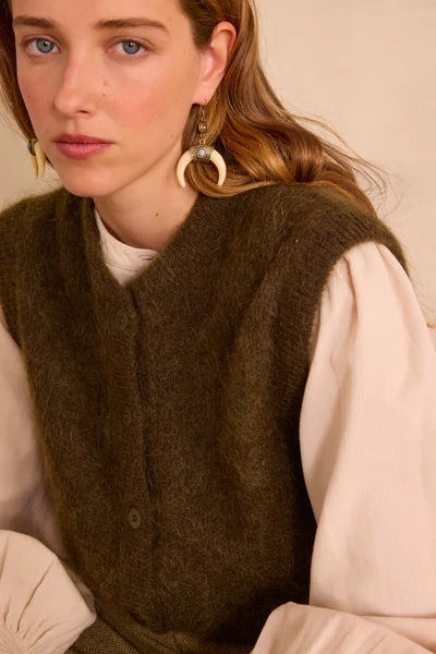 Gilet LOULOU en mohair et laine