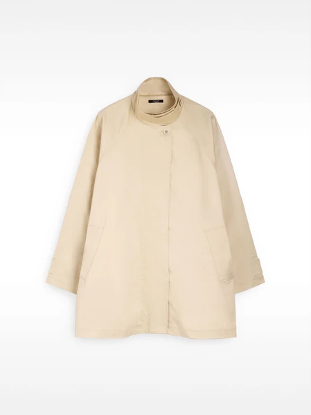 Manteau en coton à col haut Écru | Parfois