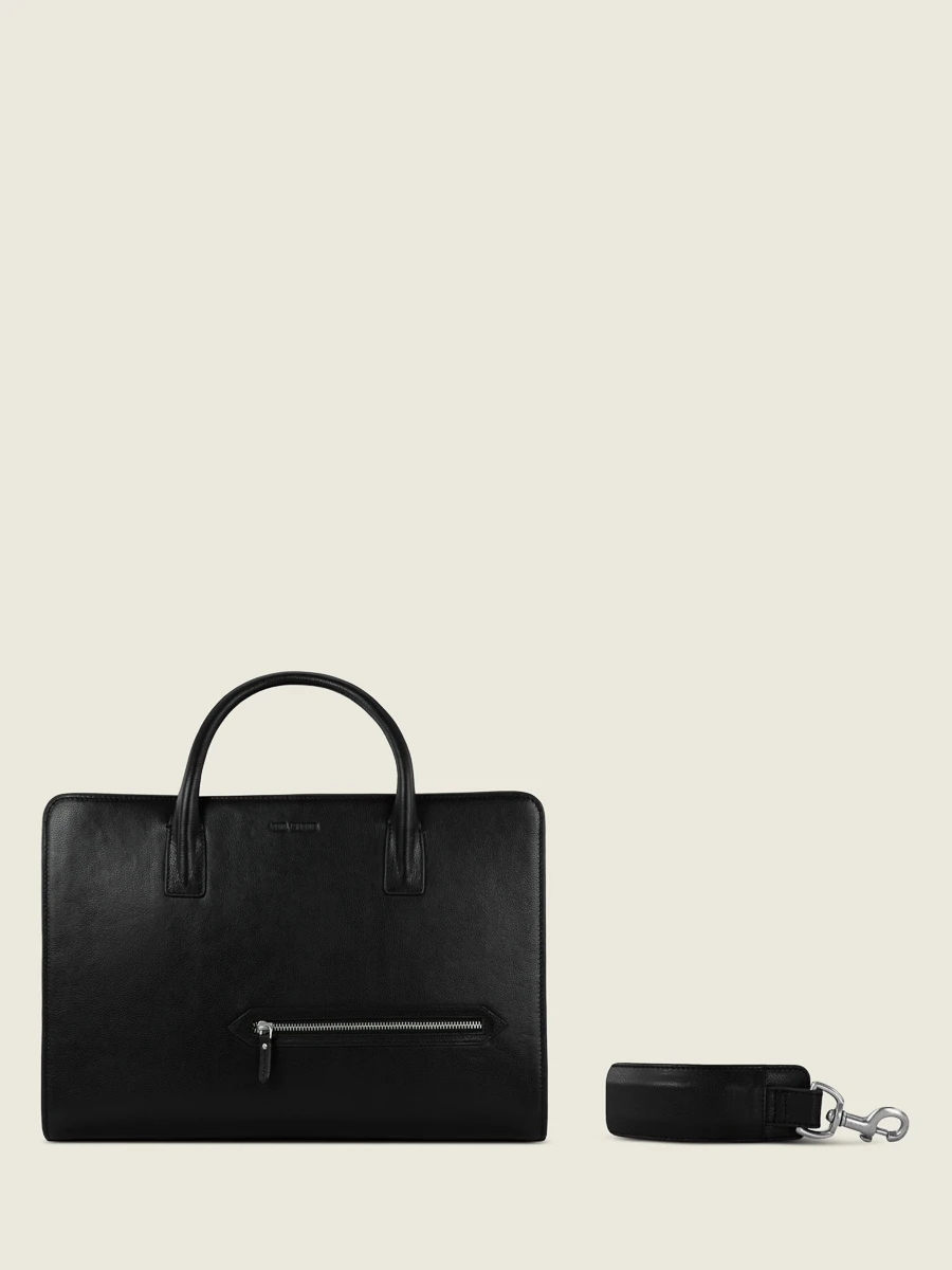 Jean Noir - porte document cuir unisexe noir | PAUL MARIUS