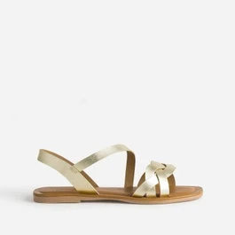 Sandale dorée en cuir - Sandales Femme | ERAM