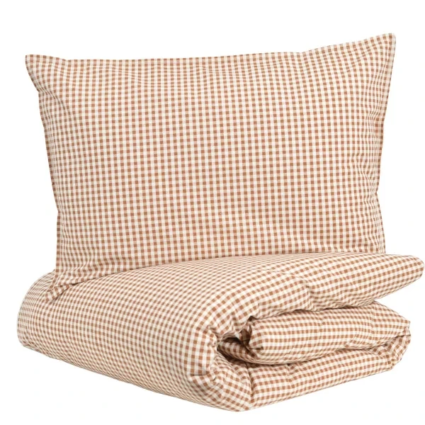 Parure de lit bébé 100x140 cm Vichy caramel | Little Crevette