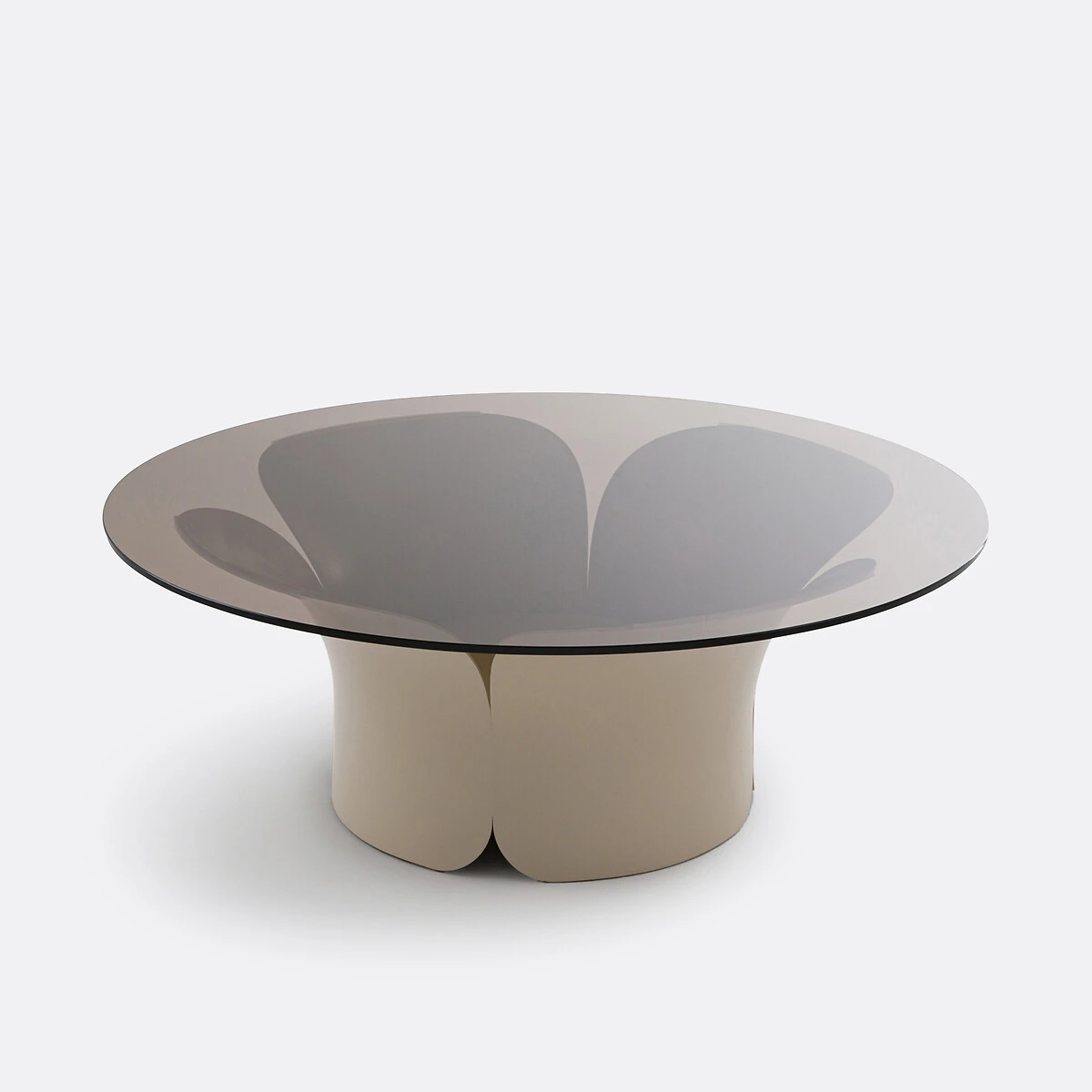 Table basse tulipe fer et verre Tessen