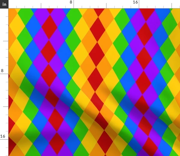 Rainbow Argyle Fabric | Spoonflower