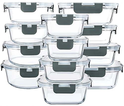 — amazon, lot de 12 boîtes de rangement en verre