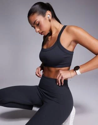 4505 - Brassière de sport sculptant sans coutures maintien intermédiaire avec bretelles réglables - Gris silex