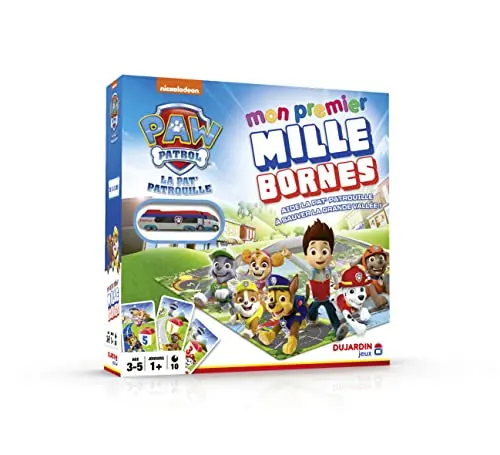 Dujardin – Mille Bornes Pat’Patrouille – Jeu de société – Jeu de Plateau – Aidez la Pat’Patrouille à sauver la Grande vallée – Jeu Enfant – 1 Joueur et Plus – Entre 3 et 5 Ans