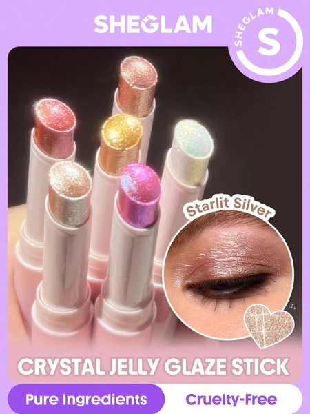 SHEGLAM BâTon De Fard à PaupièRes Crystal Jelly Glaze-Starlit Silver-Multi-Usage-Paillettes Scintillantes-Longue Tenue-Haute Pigmentation PâQues FêTe Des MèRes Remise De DiplôMe Anniversaire Vacances Printemps ÉTé Y2K Fantaisie Mode Maquillage CosméTique FêTe Plage Voyage Camping ExtéRieur ÉCole Campus Voyage Festivals DéCor Cadeau PréSent Rose Fille Cosplay Meilleur Couleur Charme Ambiance