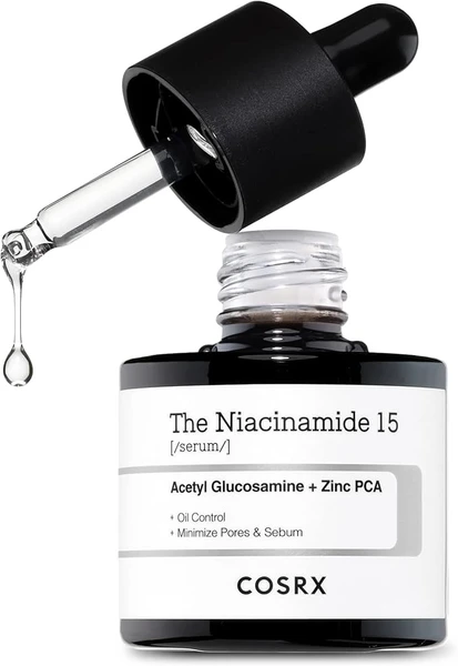 COSRX Niacinamide 15% Sérum pour le visage, minimise les pores dilatés, soulagement des rougeurs, traitement correcteur de la décoloration, 0,67 fl. oz/20 ml, non testé sur les animaux, soin coréen