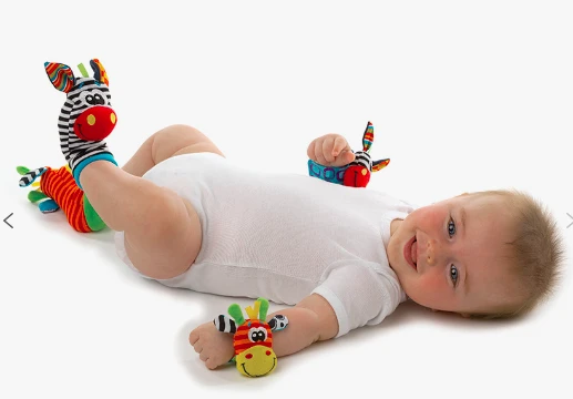 Set de 4 hochets pour poignets et pieds jungle