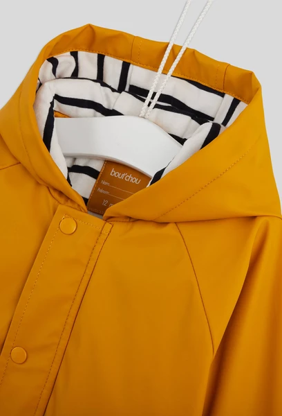         Ciré à capuche uni en polyester recyclé JAUNE pour bébé BOUT'CHOU    