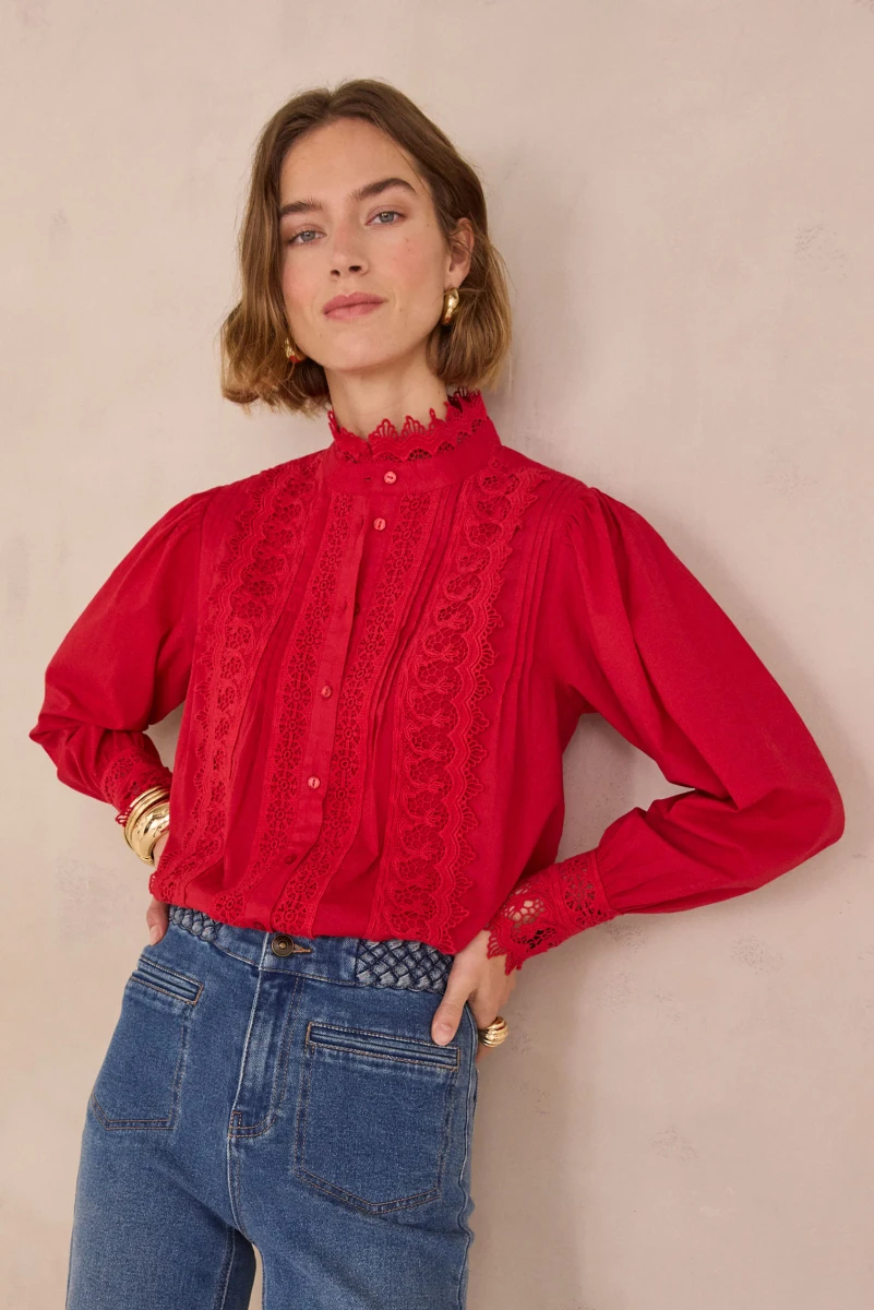 Blouse à broderie en 100% coton DALILA