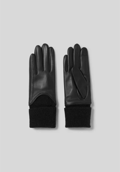 Gants cuir et maille